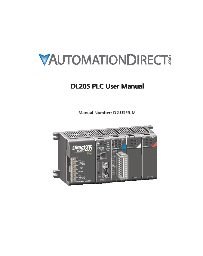 First Page Image of D2-03B-1 DL205 PLC User Manual D2-USER-M.pdf